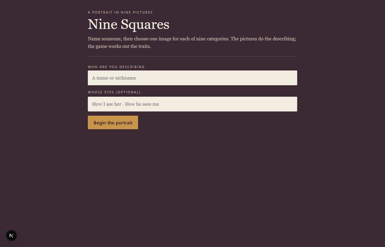 La entrada de Nine Squares: a quién describes y desde qué ojos