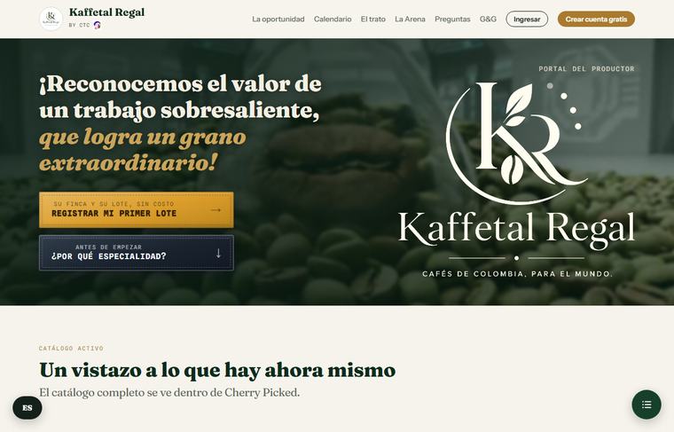 The Kaffetal Regal producer portal